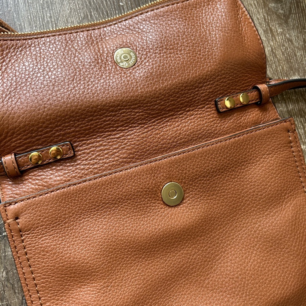 Rebecca Minkoff Brown Crossbody Bag with Gold Zippers - Picture 4 of 6